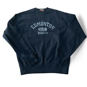 Vintage Roots “Edmonton 1999” Navy Blue Crewneck Made in Canada Size Small